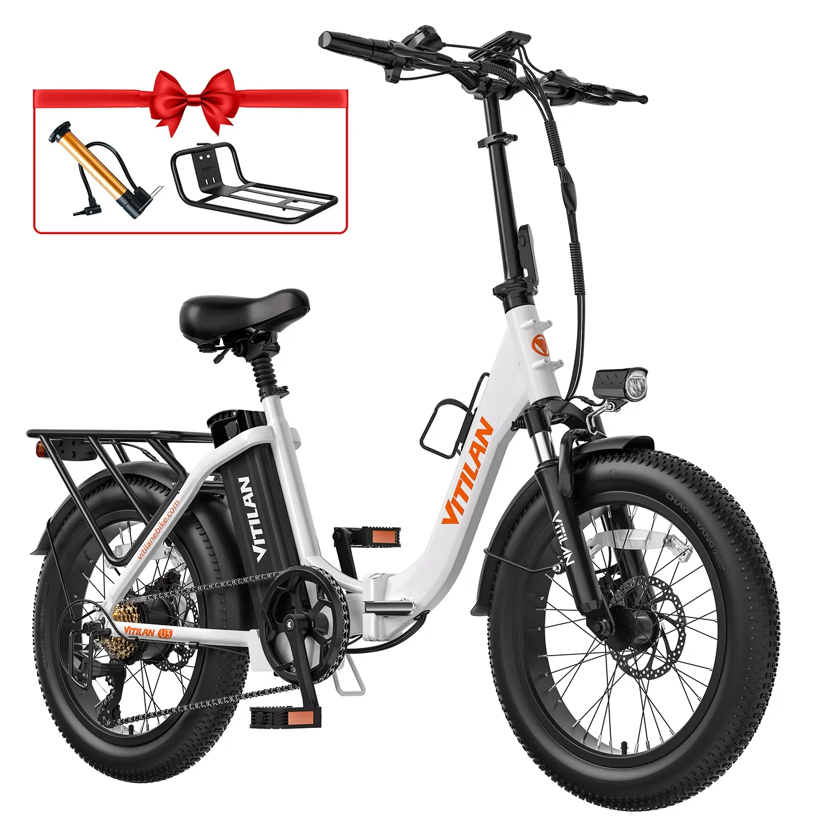 VITILAN U3 E-bike Nieuwe Opvouwbare Elektrische Fiets met Krachtige Motor, 48V13AH Batterij, 20-Inch Vetbanden, 7 Versnellingen, Stadsfiets, Richtingaanwijzers