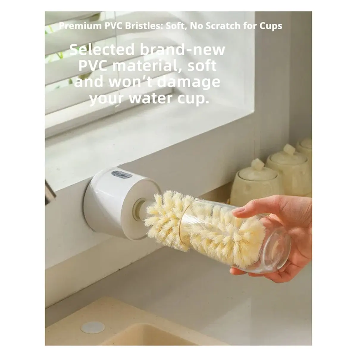 Nettoyeur de tasses électrique pour évier de cuisine, 360 °   Brosse de nettoyage rotative pour tasses, biberons