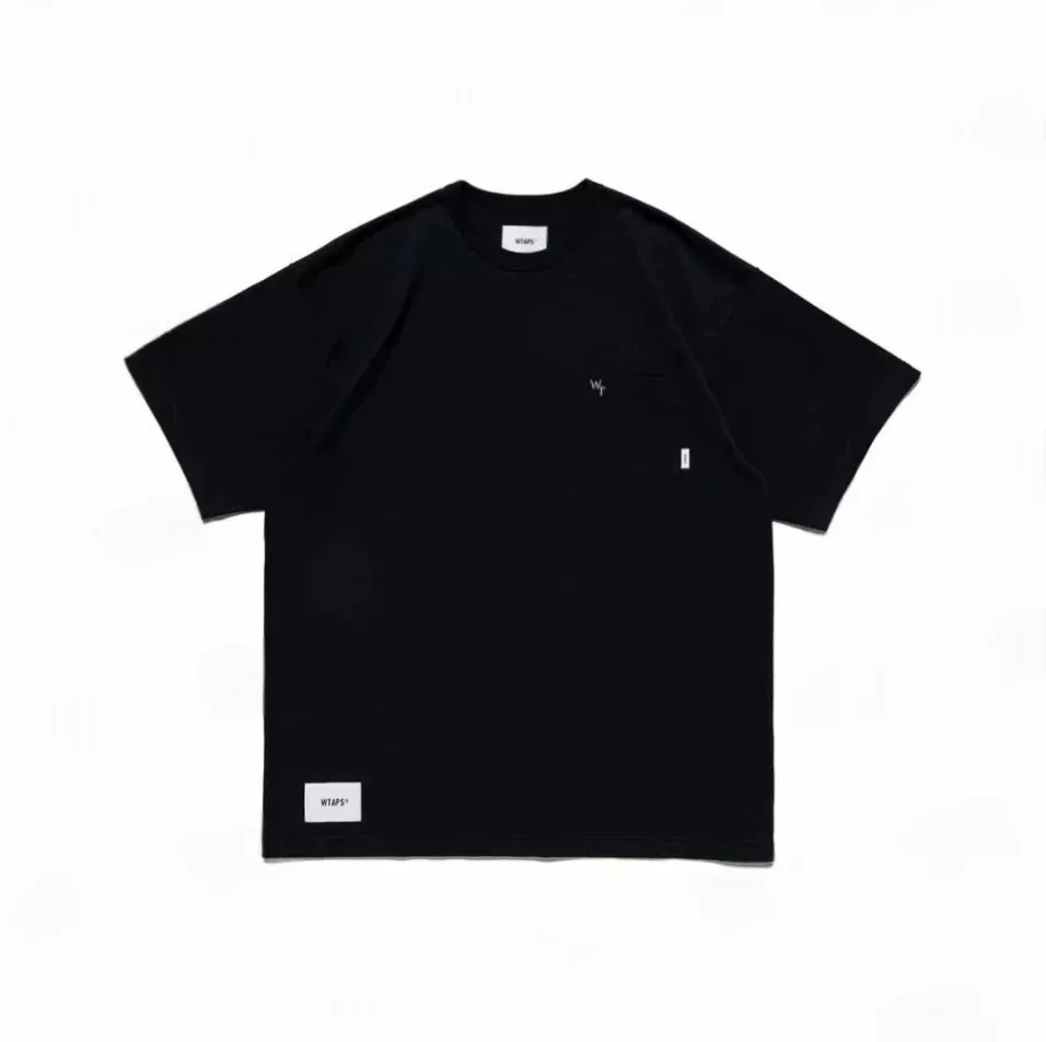 WTAPS Mens Japanese Tooling Pocket Tee Summer Pure Cotton Loose Round Neck Short Sleeve T Shirt Multi-color Casual Tops