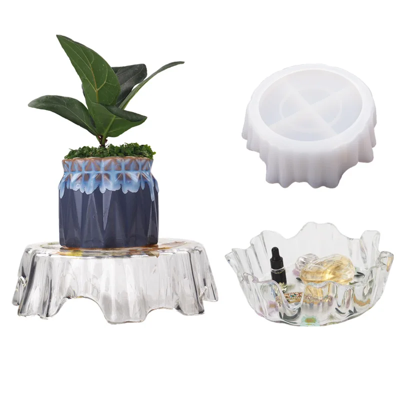Unregelmäßig Geformte DIY Schmuck- und Kosmetik-Aufbewahrungsbehälter Silikonform Sukkulenten-Blumentopf-Herstellung Silikonform – Detail 4