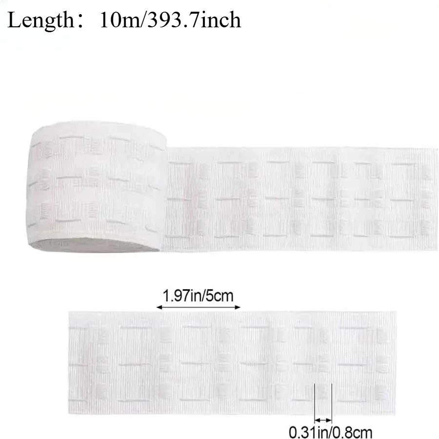 10m/393.7in White Cloth Curtain Tape Deep Pinch Pleats, Home Curtain Accessories, For All Kinds Of Curtain Matching