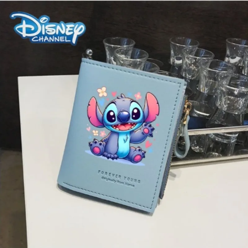 Lilo & Stitch Coin Purse Angel Wallet Short Folding Zipper Coin Clip Cute Cartoon Printing Fashion Card Organization Genderless