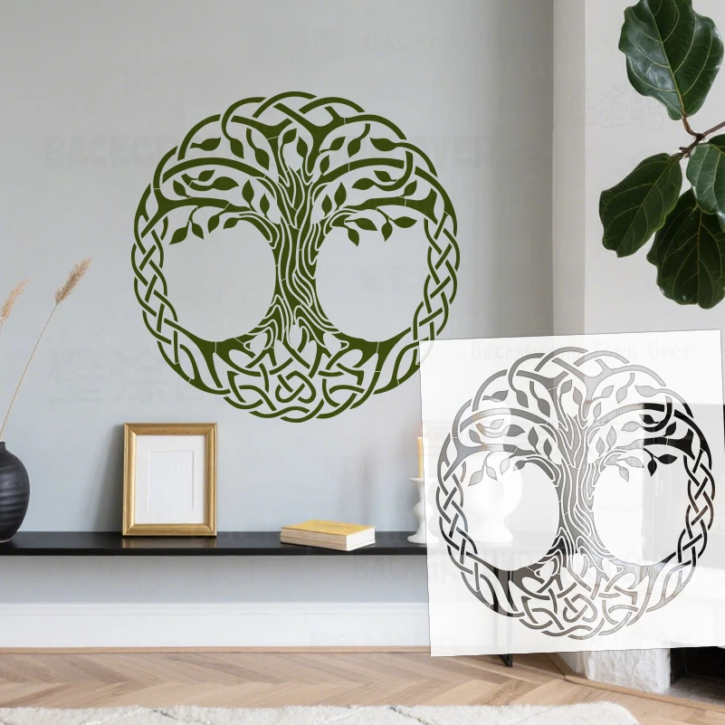 50cm - 90cm Stencil For Painting Wall Template To Paint Custom Decorative Decor Drawing Customize Putty The Tree Of Life S629