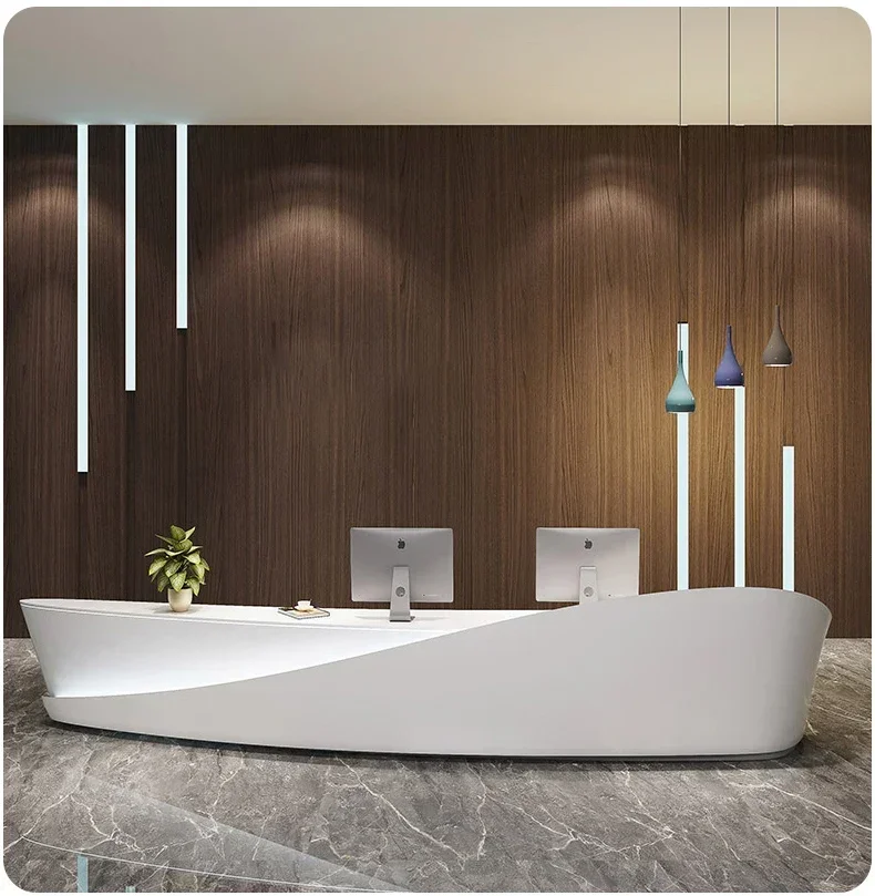 

Special-Shaped Desk Paint Bar Company Simple Modern Consulting Reception