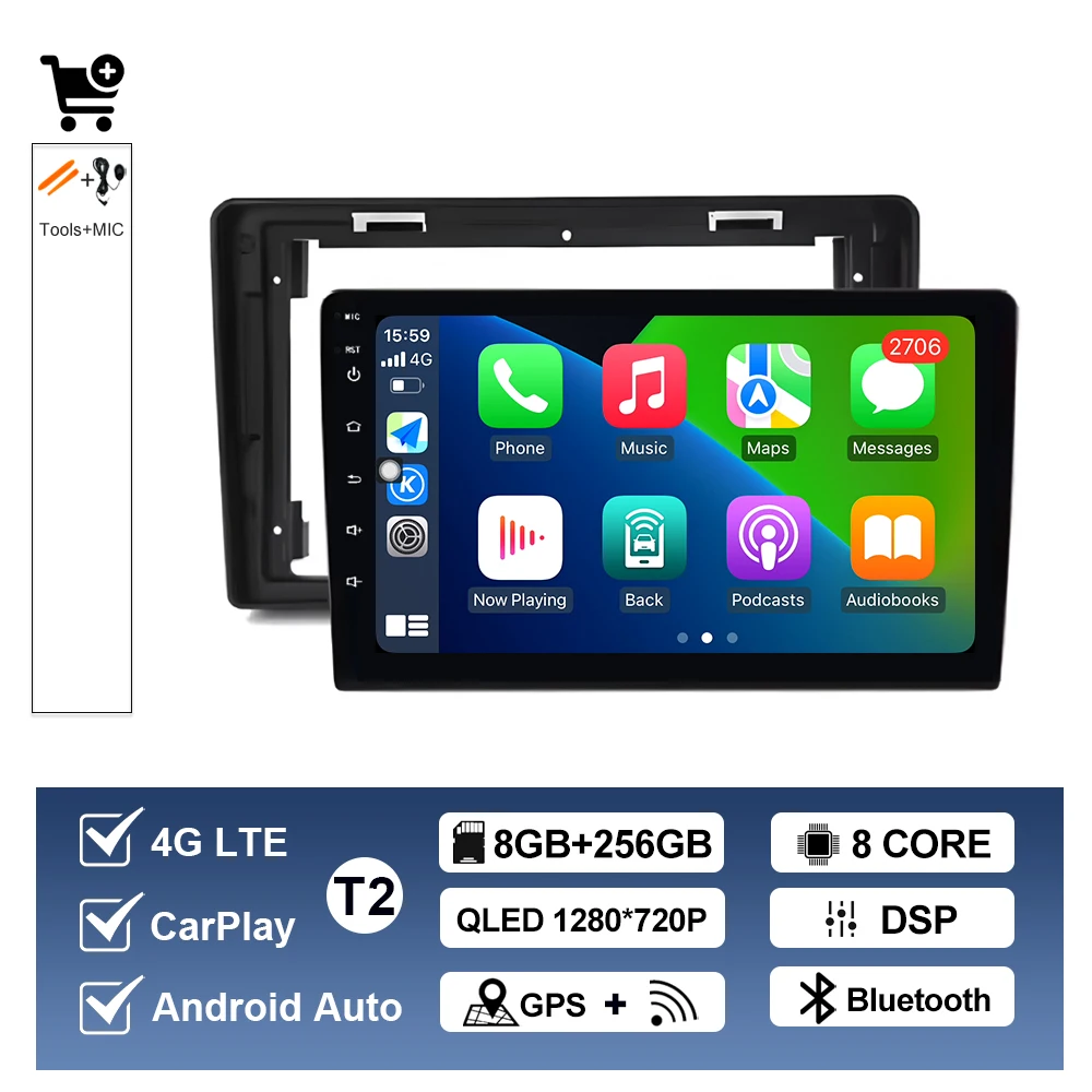 Voor Citroen C2 C3 2001 2002 2003-2010 Auto Multimedia Speler Android14 GPS Navigatie Auto Gereedschap DSP Stereo CarPlay QLED Scherm