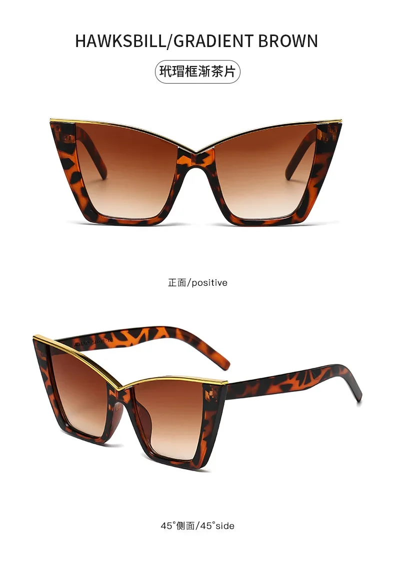 Cat-Eye-Sonnenbrille mit großem Rahmen, neuer Stil 2025, personalisierte Sonnenbrille, trendig und beliebt auf Instagram, modische Sonnenbrille – Detail 13