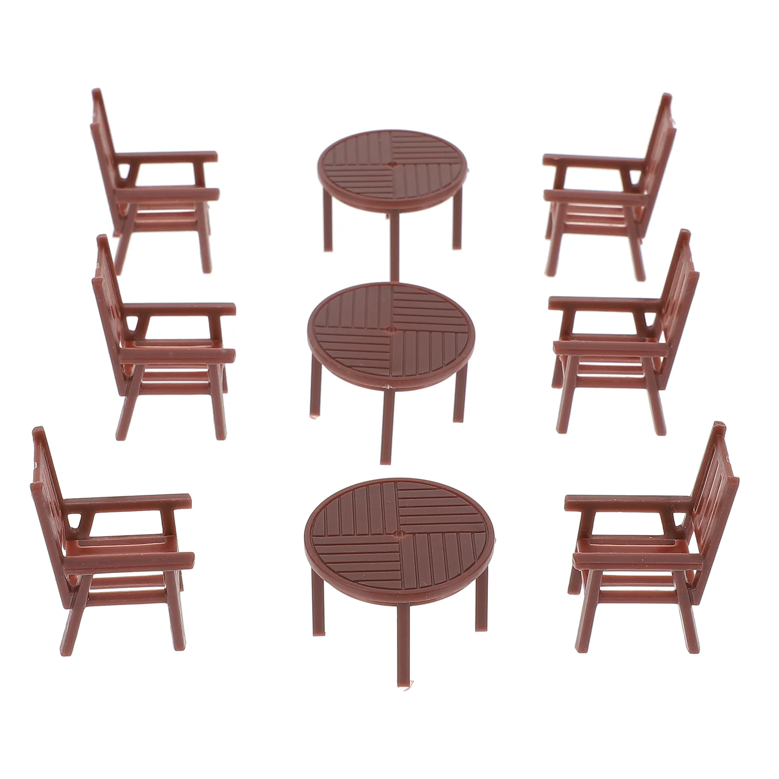 3 Sets Mini Table and Chairs Miniature Furniture House Decoration Kids Plaything Sand Scene Plastic Exquisite Playhouse