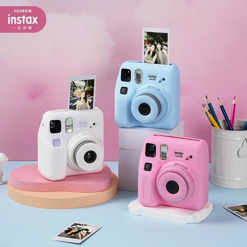 Fujifilm Instax Mini SE Mini 7 + Instant Camera Film Cam Auto-focusing Wrist Strap Birthday Gift for Girls New Year Festival