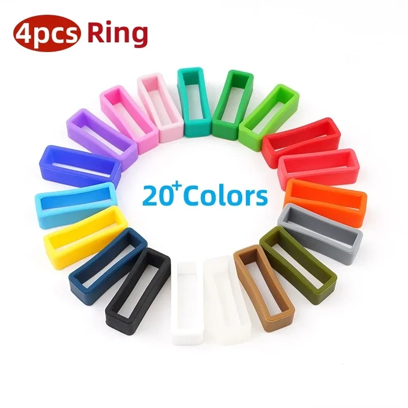 4pcs Rubber Silicone Watch Band Keeper Holder Loop 16mm 18mm 20mm 22mm 24mm 26mm Wristband Rings Strap Bezel Security Holder