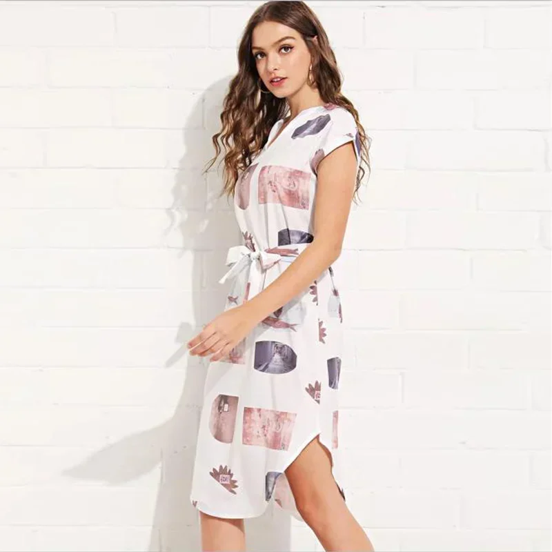 Women Summer Maternity Dresses Pregnancy Dress Mama Printing Side Ruching V-Neck Casual Clothes For pregnant Clothing