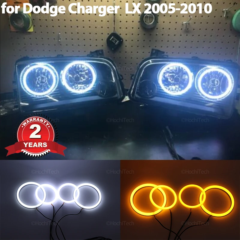 

Turn Signal Switchback White Yellow Halo Ring Angel Eyes Cotton LED Light Rings for Dodge Charger LX 2005-2010 Warranty