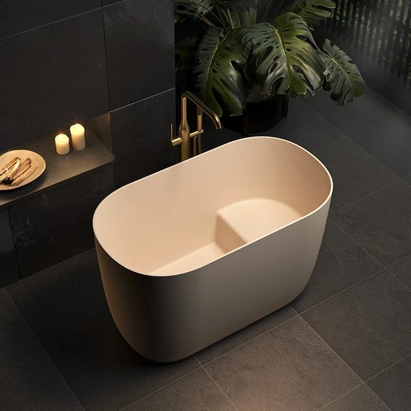 #Portable Small Freestanding Bathtub, Acrylic Kids Bath Tub for Home Hotel Use, No Installation Required, Adult Suitable