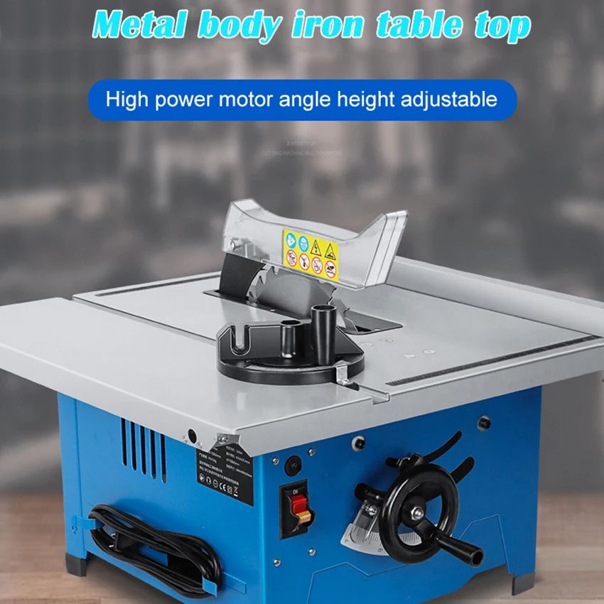 8-inch Mini Table Saw 1400W Woodworking Sawing Machine Multi-Function 45-degree Oblique Cutting Machine Desktop Household Tools