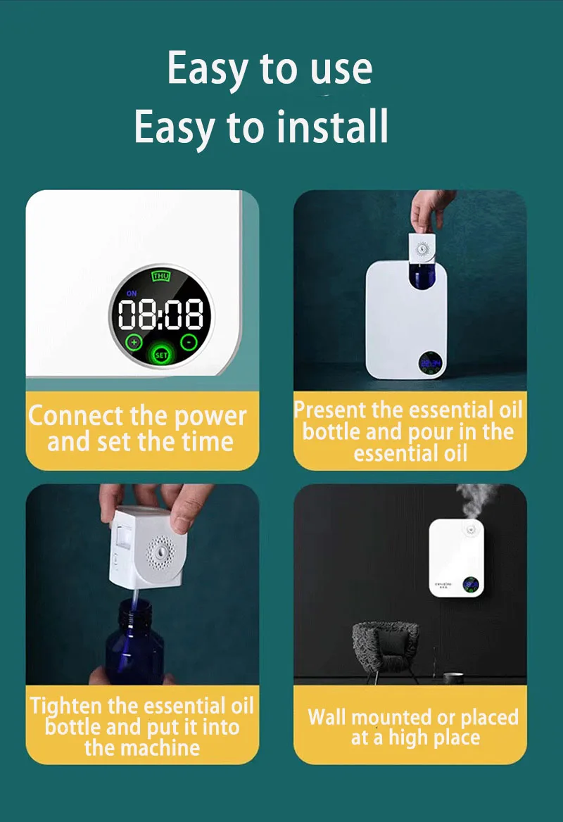 Hotel Aroma Diffuser Intelligent Fragrance Machine Wall Mounted Anti Odor Fragrance Machine Aroma Humidifier House Fragrance