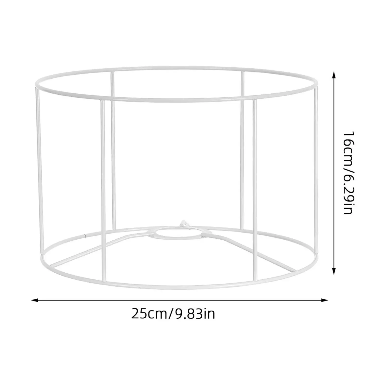 10x6.3 DIY Lamp Shade Frame Metal Wire Drum Lampshade for Table Light Pendant Chandelier E27 Bulb Holder Cage Vintage Industrial