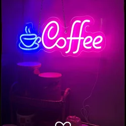 Coffee Neon Sign LED Neon Lights USB Powered Neon Light Signs Wall Decor for Cafe Bar Resturant Beer Pub Bedroom Birthday Party