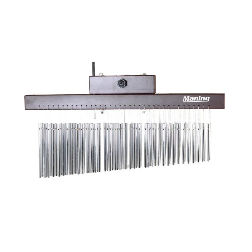 Silver Aluminum Alloy Double Rows 68 Tone Wooden Bar Wind Chimes