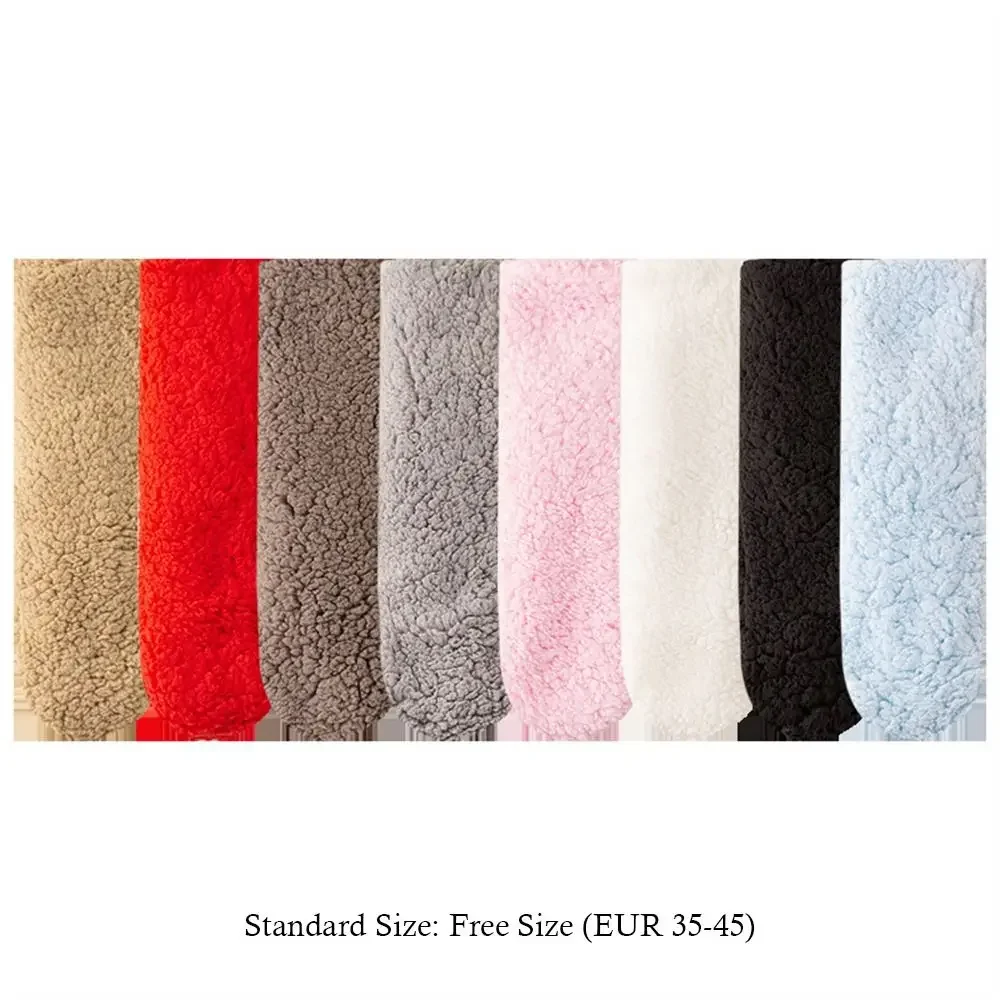 1쌍 실리콘 논슬립 바닥 양말 보온 부드러운 캐시미어 수면 양말 편안한 두꺼운 카펫 홈 양말 여성 남성용