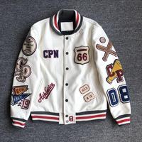 American high-quality PU leather flame racing element embroidery zipper jacket men clothes y2k autumn winter fashion couple coat