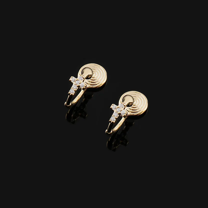 New Women's Simple Earless Mosquito Coil Ear Clip Versatile Micro Inlaid Ear Ring Jewelry Gift