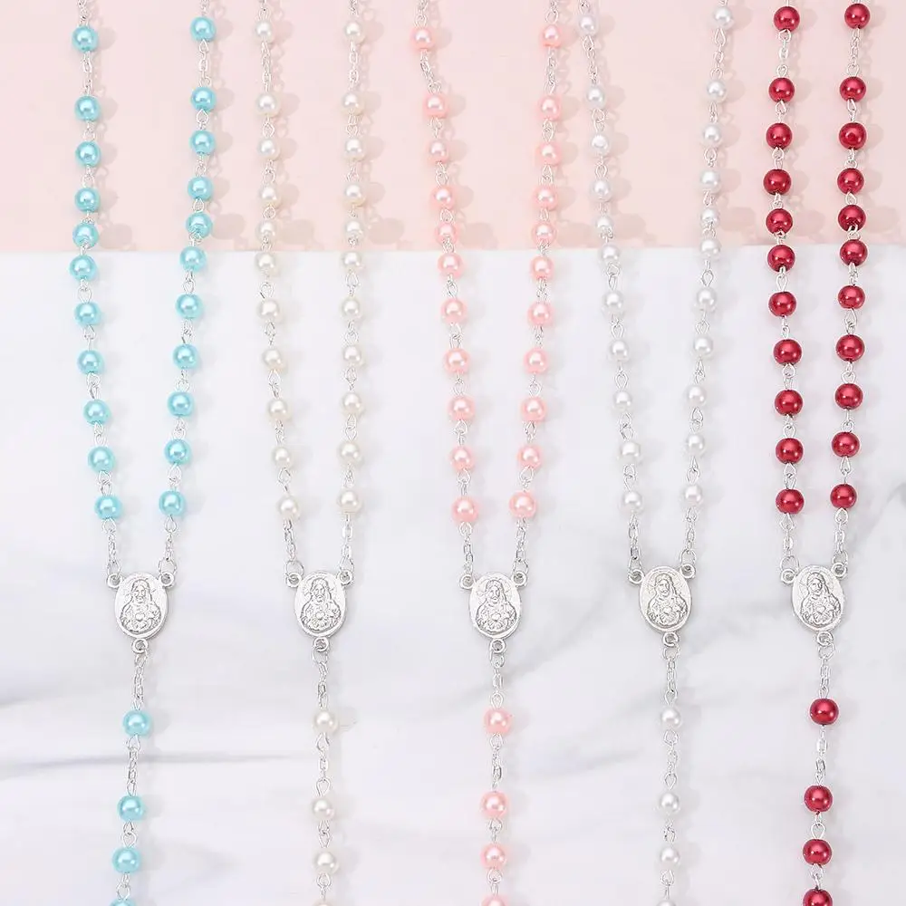 6mm Rosary Beads Rosary Beads Catholic Necklace Solid Colored Confirmation Gifts Rosary Beads Necklace Simple Style Rosary Gifts