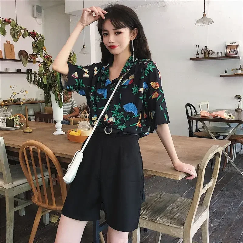 

Shirts Women Corduroy Patch Pocket Shirt Dressy Casual Music Bar Retro Style Blouse For College Students Youthful Daily Life