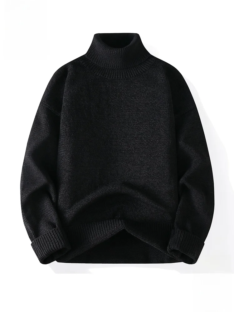 

PaulFrank f-High Collar Knitted Sweater Base irt Men's Casual Warm Autumnal Top Polyester Fiber Long Sve Crew Ne