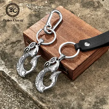 復古北歐神話奧丁之鴉鑰匙圈 男士不鏽鋼錨鉤維京鑰匙圈 渡鴉護身符 冰島男士飾品 8 最佳銷售 錨形鑰匙扣 - №6