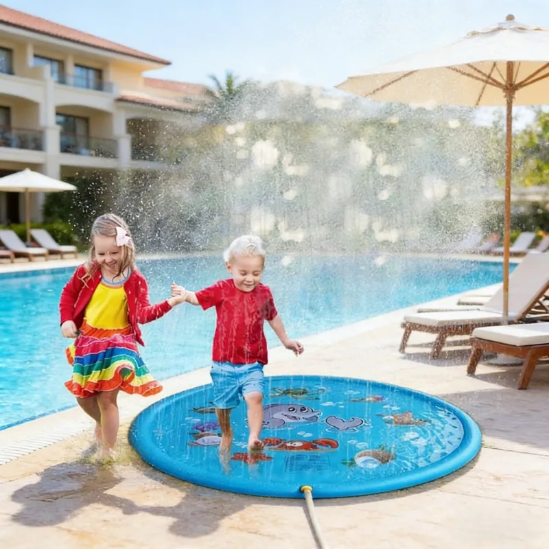 Tapete de Jogo Aquático para Crianças no Verão, Tapete de Brincar ao Ar Livre, Brinquedo de Jogos de Piscina, Almofada de Banho Refrescante para Crianças Pequenas