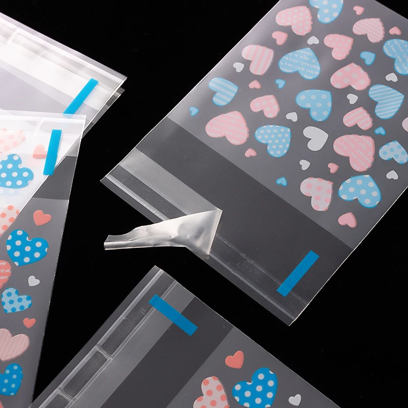 Sachets Transparents en Forme de Cœur pour Bonbons, Cookies, Poudres OPP, Décoration de Mariage, Anniversaire, Cadeaux DIY, Fournitures d\'Emballage