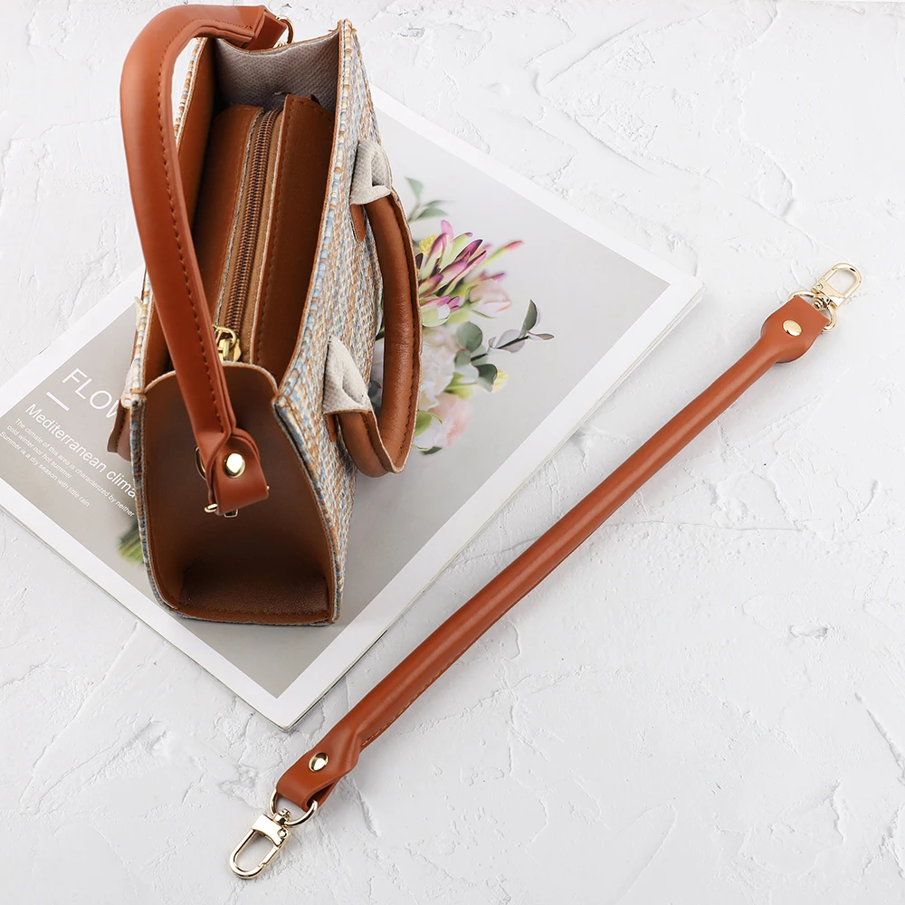 

100-130cm Vintage Bag Strap for Handbag 40cm Brown Strap PU Leather DIY Purse Replacement Handles Accessories for Bucket Bag