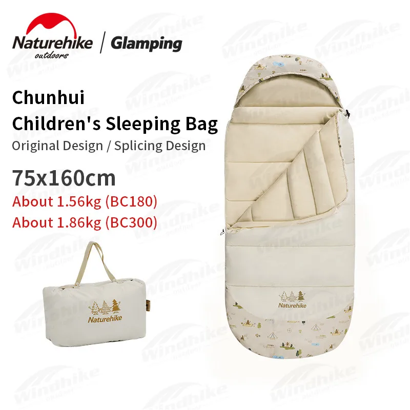 

Naturehike Ultralight Children's Sleeping with Pillow Bag Portable Outdoor Camping Cotton Sleeping Bag Winter Keep Warm Quilt