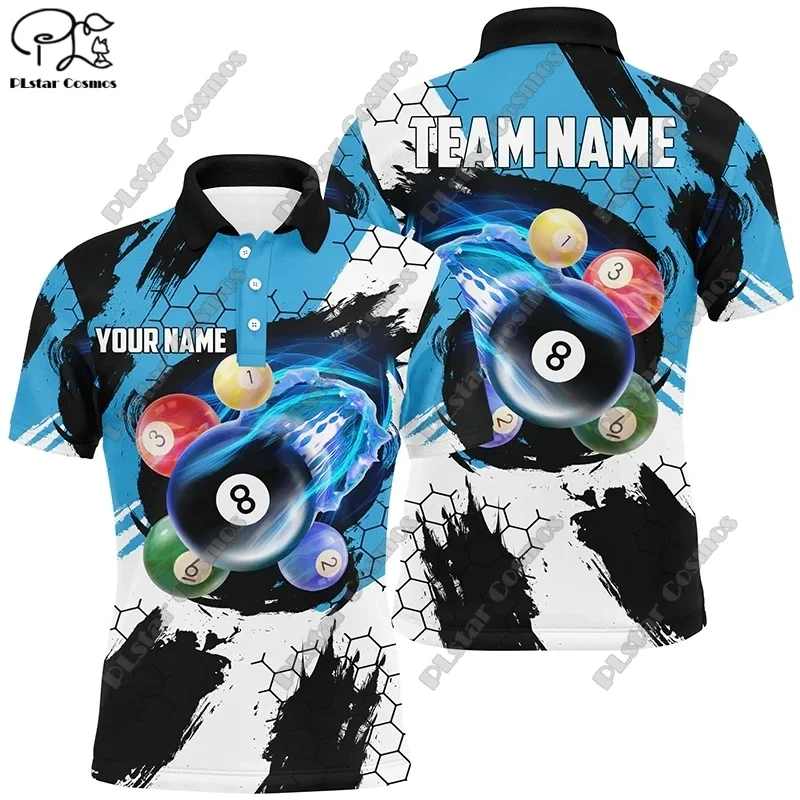 

Men's Custom Name Polo Shirts Fun Billiard Jerseys Personalized Billiard Club League Shirts 3D Printed Polo Shirts T-Shirts t-12