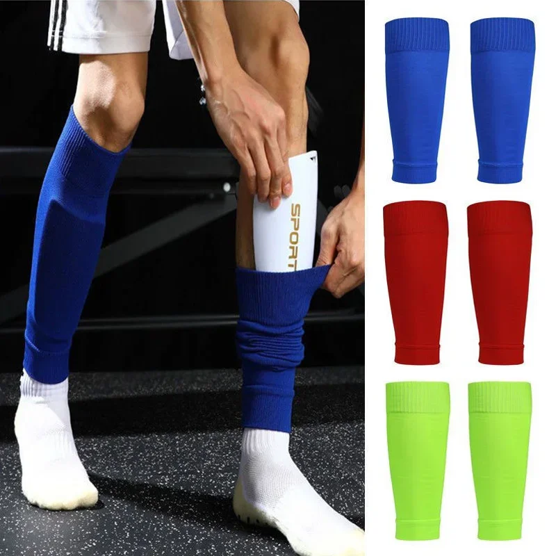 

Adults Extra Size Leg Warmers Elastic Soccer Shin Guard Calf Sleeve Without Foot Kids Sport Football Compression Protection Gear