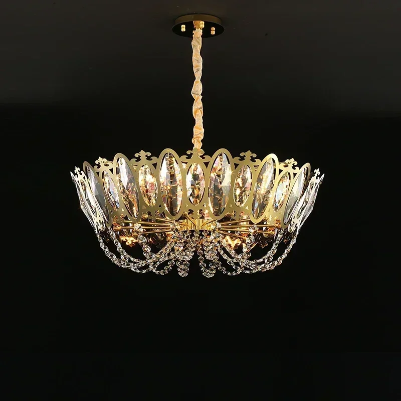 

GHJUYIOL YECTSKI Post Modern Crystal Luxury Golden Chandelier Art Decor Hanging Lamp For Living Room Dinning Room Lustre Light F