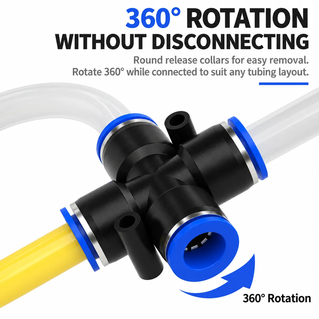1PCS PZA Pneumatic 4 Way Quick Connector 4-12mm OD One Touch Push In Air Distributor Hose Tube Manifold Fitting Coupling Adapter