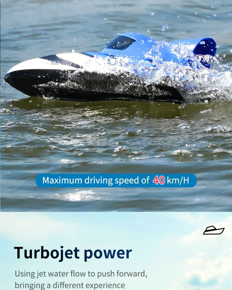 Brushless RC Speedboat High Speed Racing Ship Model Vortex Jet Boat 2.4G Brushless Motor Remote Control Boat Toys for Kids Boys