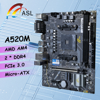ASL A520M D4 AMD A520 AM4 Micro-ATX Motherboard Mainboard For AMD Ryzen 3 5 7 9 5600X 5700X 5500 3600 CPU DDR4 NVMe M.2 PCIe 3.0