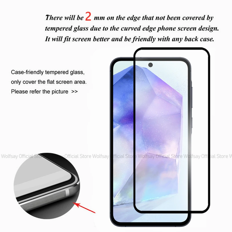 2/4PCS Tempered Glass For Samsung Galaxy Quantum 5 Screen Protector For Samsung Galaxy Quantum 5 Full Glue Protector Phone Film