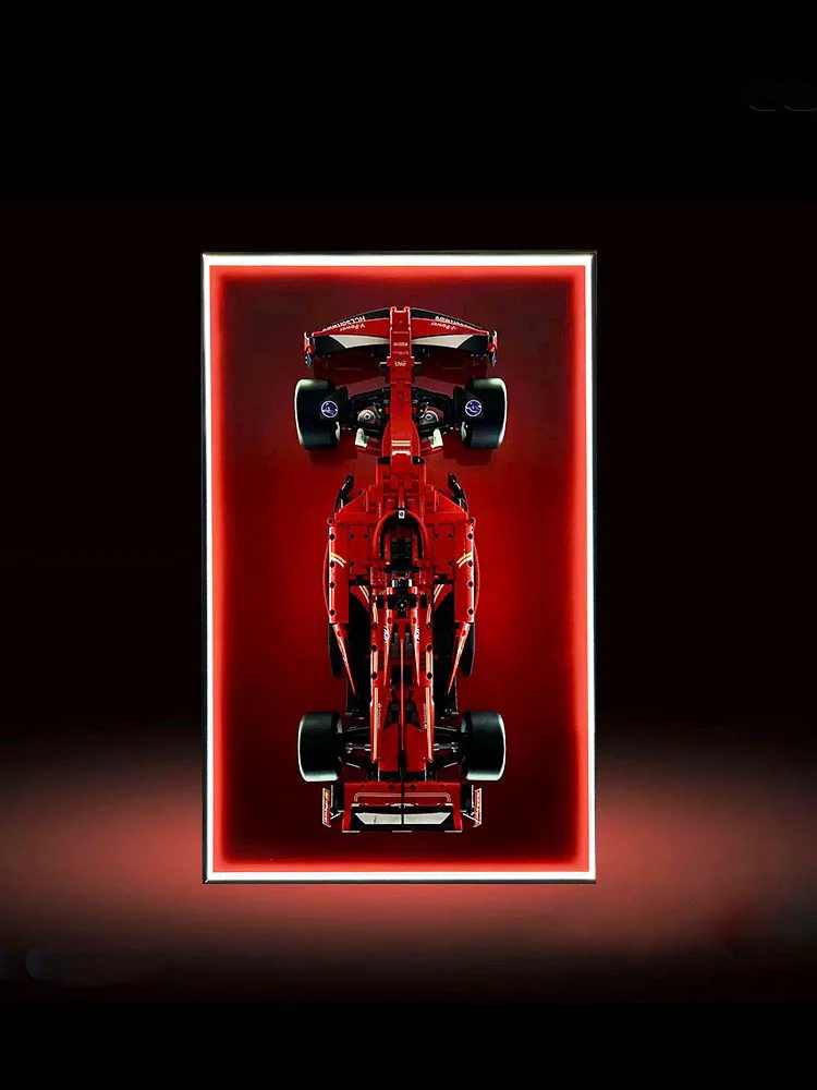 شاشة LED مقاس 31.5 بوصة مثبتة على الحائط لطراز LEGO 42207، شاشة عرض مثبتة على الحائط خفيفة لسيارة فيراري SF-24 F1 لبنات بناء السيارة