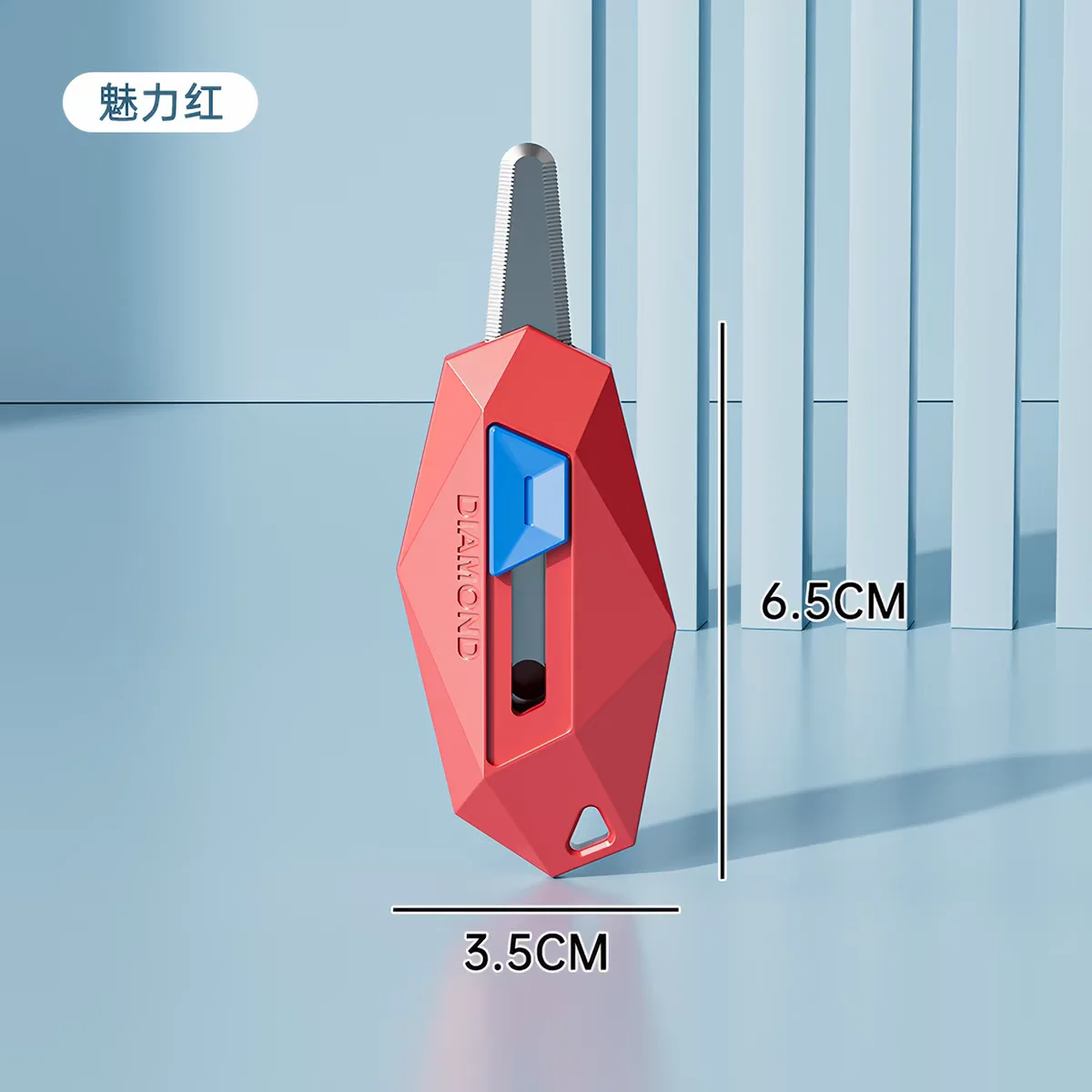 Safety Round Head Unbox Knife Diamond Design Magnetic Carton Cutter Utility Knife Warehouse Bulk Package Opening