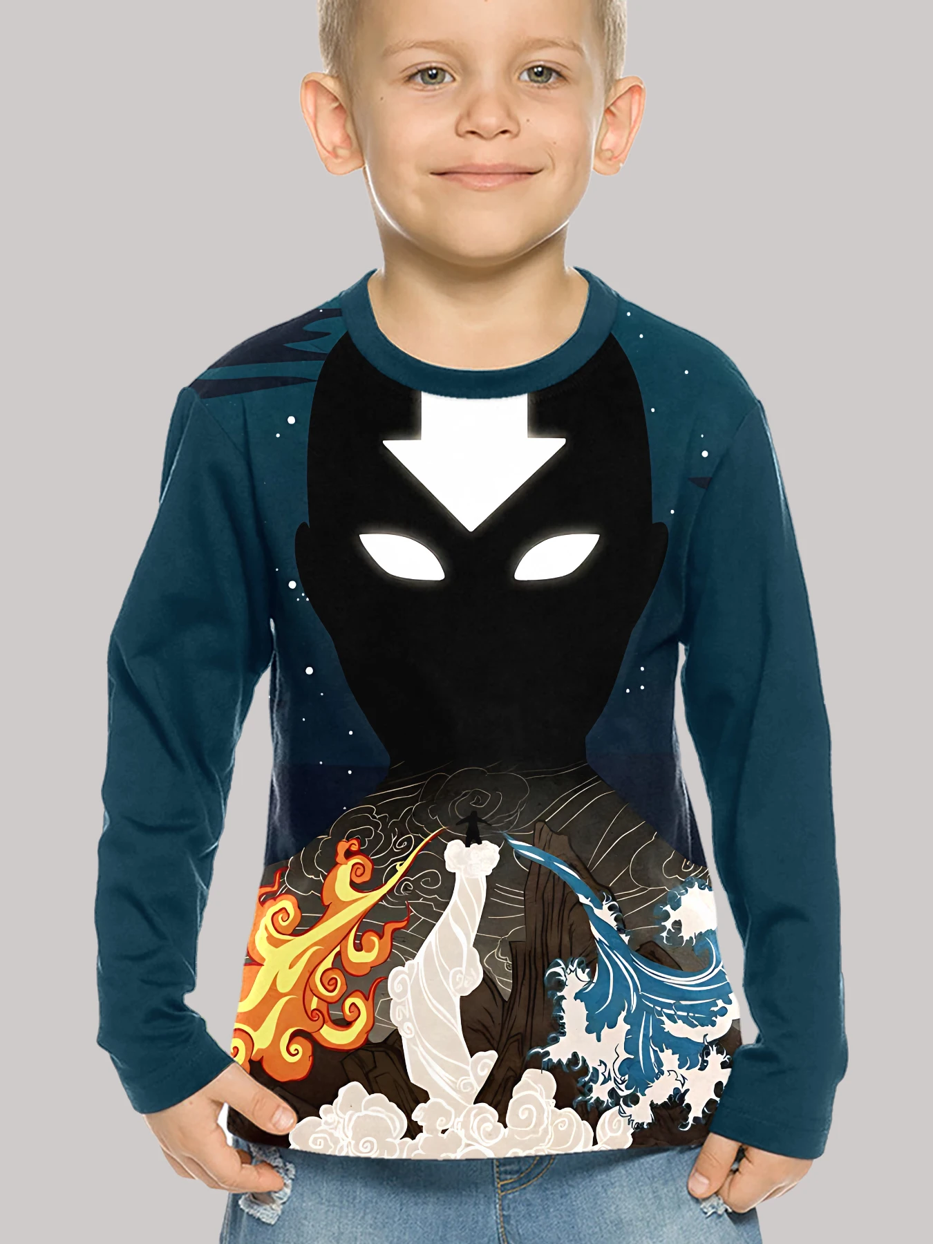 3D Print Children T-Shirt Avatars the Last Airbenders Long Sleeve Spring Fall Clothes Casual Round Neck Boys and Girls Tops