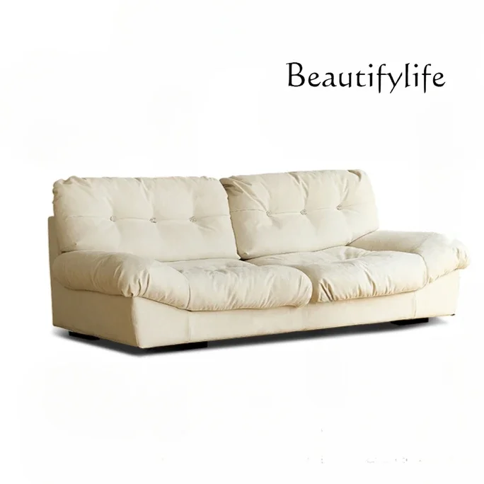 

Technology fabric latex living room simple small apartment solid wood cream wind cloud down sofa