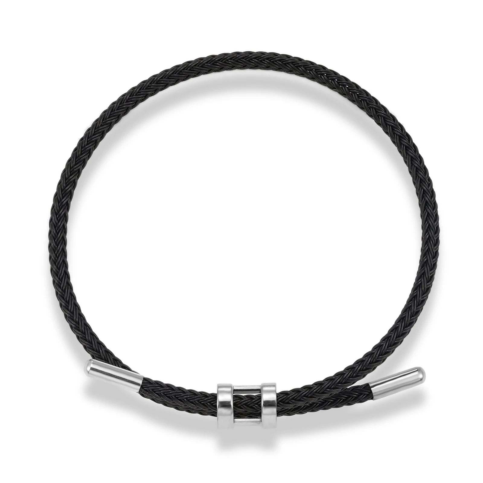 Image of Luxuriöses Mehrfarbiges Handgefertigtes Armband für Damen und Herren Verstellbares Nicht-Verblassendes Edelstahl-Draht Wasserfestes Seil Paar-Schmuck Geschenk