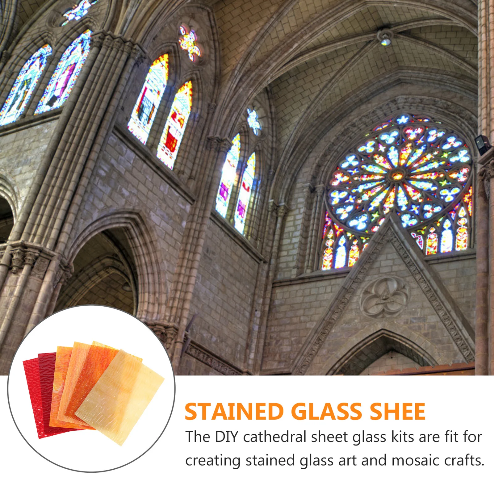 

6Pcs Glass Sheets Stained Cathedral Transparent Water Ripple Texture DIY Crafts Mosaic Tiles for Stained Glass Art