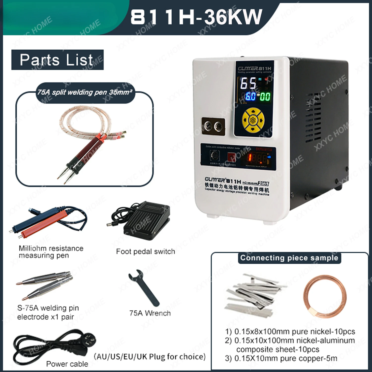 Prismatic battery spot welder Glitter 811H copper aluminum nickel battery welding machine 36KW