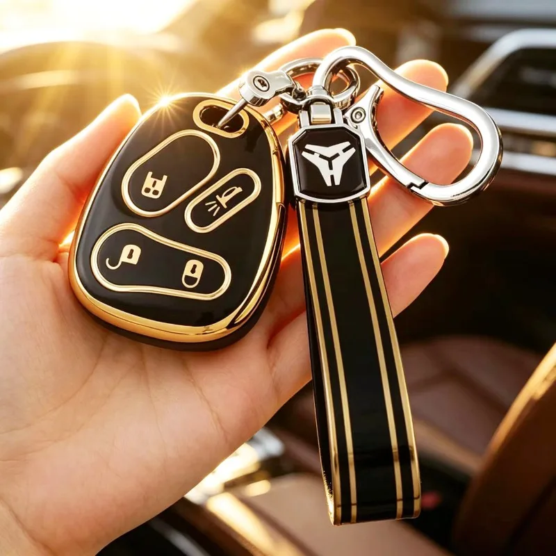 4 Buttons Remote TPU Key Fob Shell Case for Chevrolet Chevy for Silverado Tahoe Suburban for GMC Protector Keychain Accessories