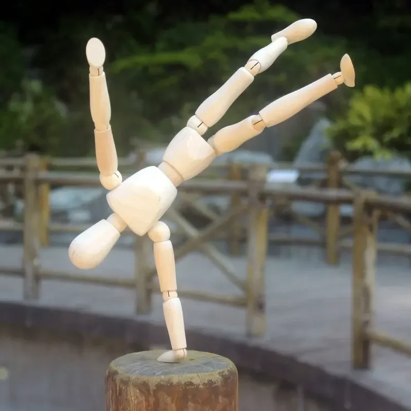 Wooden Man Manikin Jointed Doll Model Art Draw Sketch Mannequin Home Decoration Creative Miniatures Ornaments Figurines Puppet