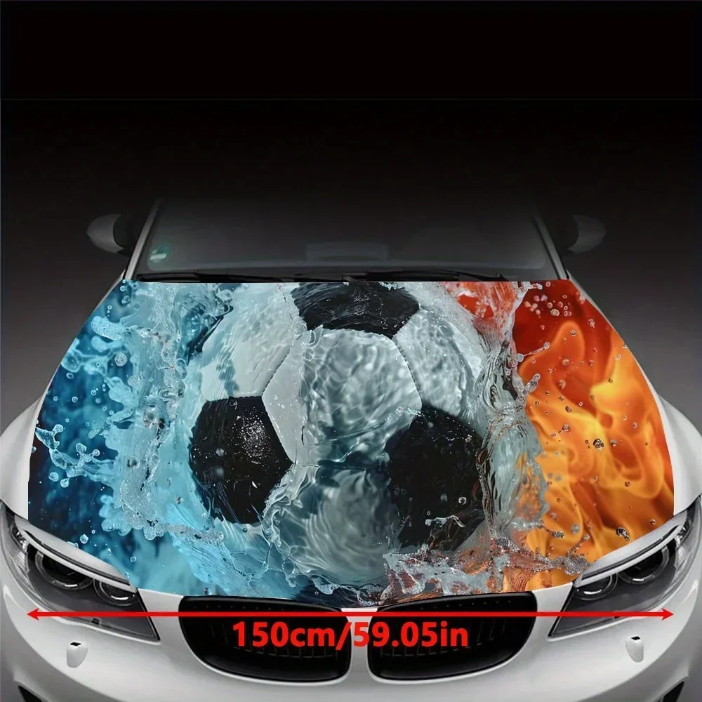 كرة القدم براقة في غطاء محرك السيارة الصدام العنقي التفاف اللون ملصق فينيل شاحنة الرسم بونيه اكسسوارات السيارات ديكور صائق هدية