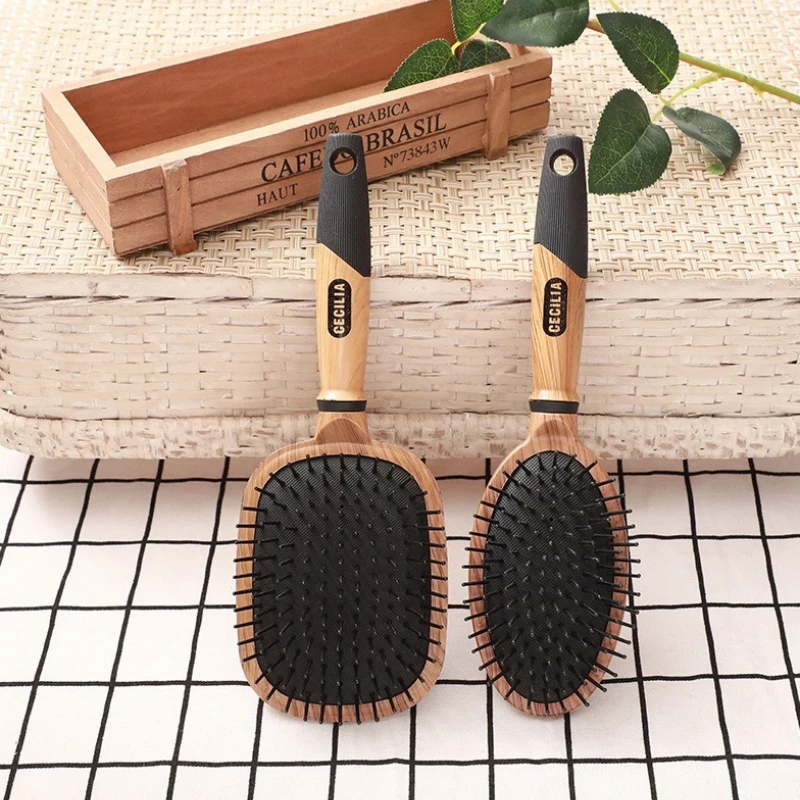 

Anti Static Wooden Needle Comb Hair Massage Scalp Hairbrush Detangle Hairdressing Styling Tool Care Head Hair Oval Round Comb
